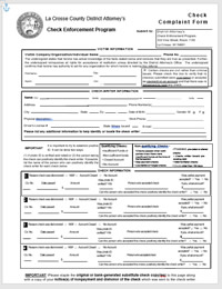 worthless Check Form