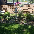 rock and flower garden behind Carroll Heights 2016