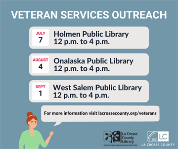 Dates and times of Veteran Services outreach