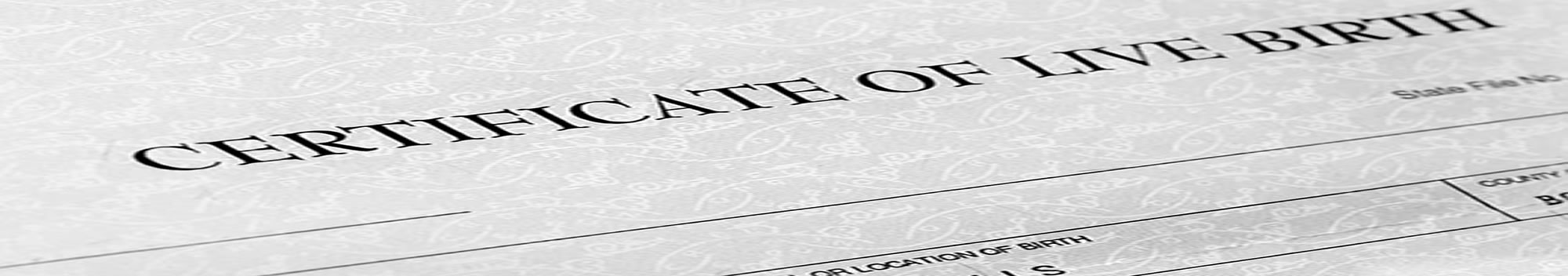partial picture of birth certificate